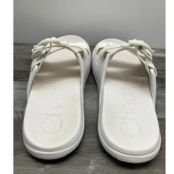 Chaco Chillos Slide Sandals Womens 7 White Adjustable Straps LUVSEAT J107110 - Picture 4 of 7